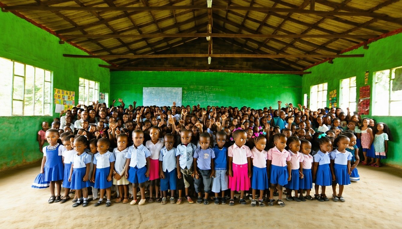 Taller educativo con niños y jóvenes en una escuela rural del Chocó.